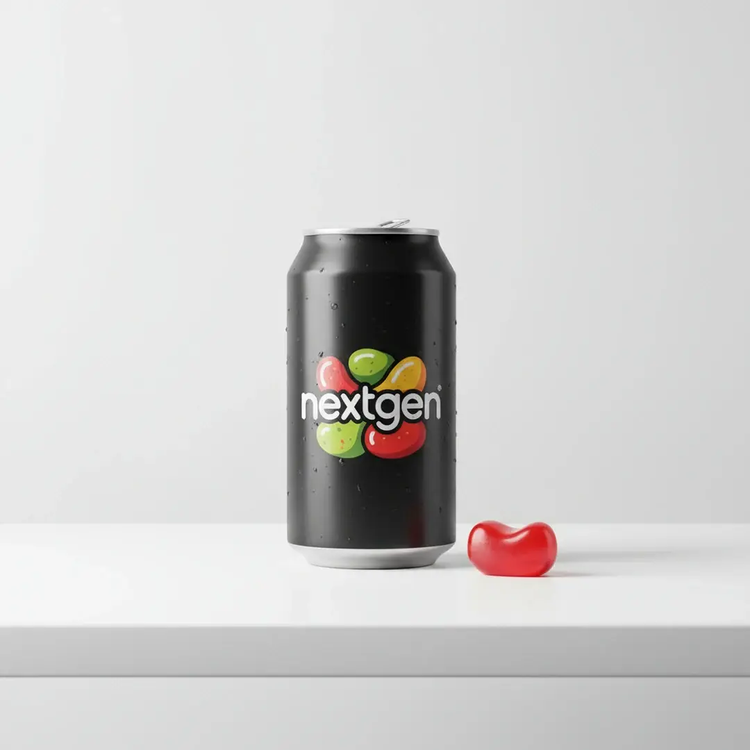 Vorher: schlichter Packshot einer Getränkedose auf Weiß